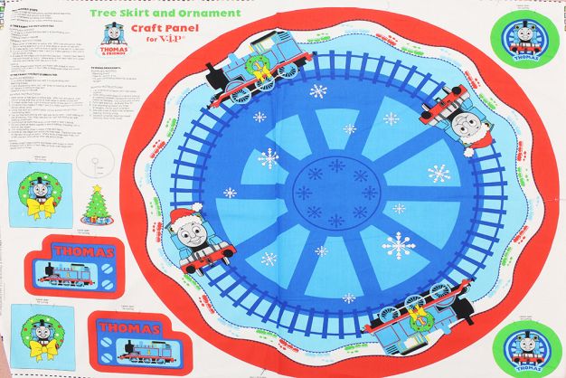 VIP Thomas the Train Tree Skirt & Ornament Craft Panel 35.5" x 45"