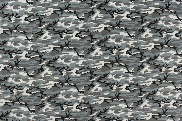 Camouflage Grey Small 45" Cotton
