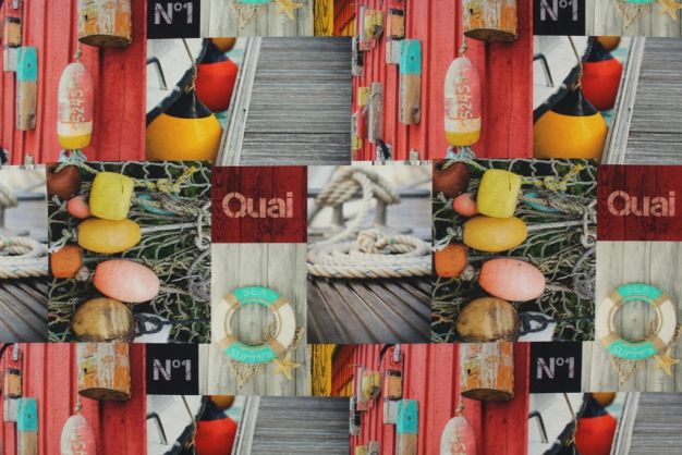 Boat Buoys Scene Multicolor