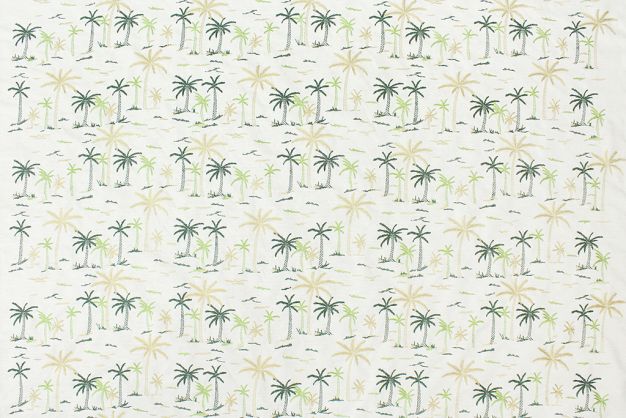 Maui Palm Embroidery Green