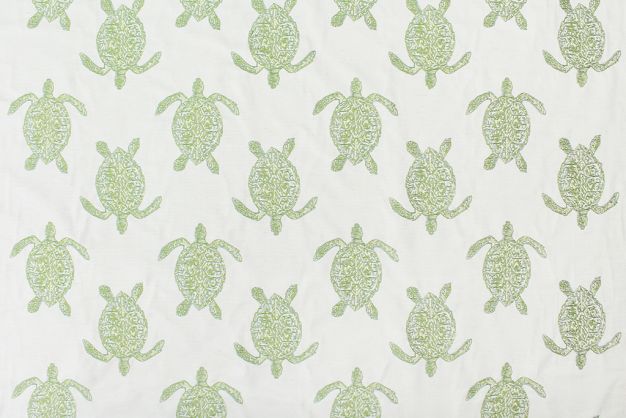 Turtle Tango Embroidery on Green 294 GSM
