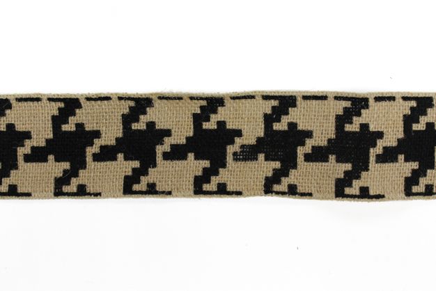 Burlap Tape Greek Key Black 02 BR-734