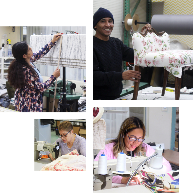 Company workers in action