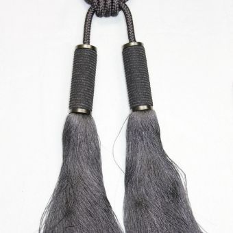 Oval Tassel Charcoal Fabric Trim