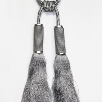 Oval Tassel Silver Fabric Trim