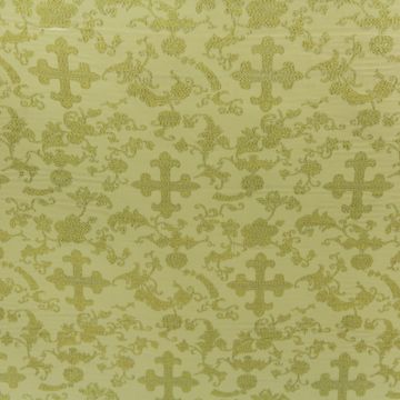 Metallic with Cross Ivory/Gold Fabric