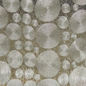 Modern Circle Coin Silver Fabric
