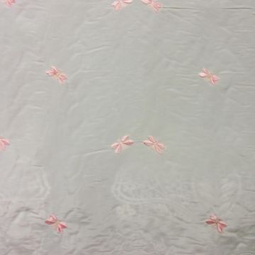 EL-2766 White-Taffeta Pink Butterfly Fabric