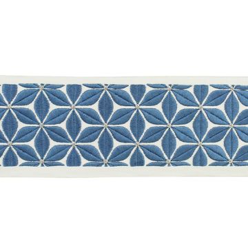 Soprano 4&quot; Tape Ivory Teal Fabric Trim