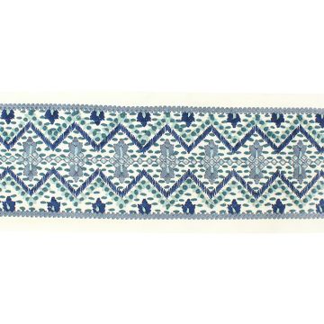 Tape 6&quot; Canvas Ivory Navy Fabric Trim