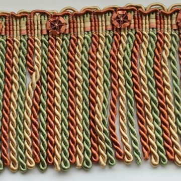 Bullion 6 in Fringe with Rose 1757-9601 Fabric Trim