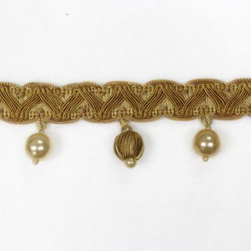 Pearls on Gimp Fabric Trim