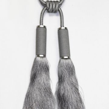 Oval Tassel Silver Fabric Trim