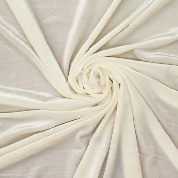 Stretch Velvet Ivory  Fabric