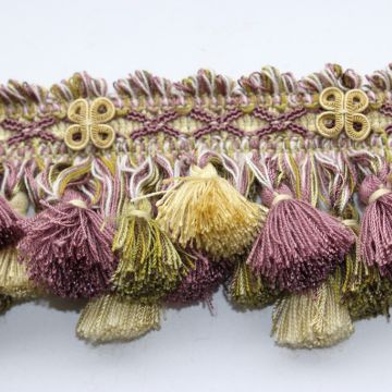 Venice Tassel Trim 8373 Purple Green Fabric