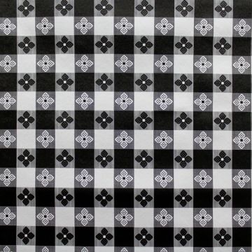 Tavern Check 54&quot; Wide Black/White Fleece Back Fabric