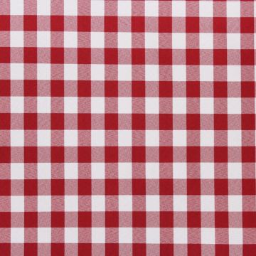 Table Checks Burgundy Fabric