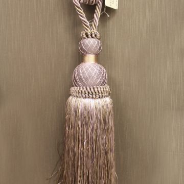 Single Tieback 29 Inch Purple Fabric Trim