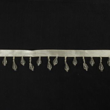 Dazzling Beads On Ribbon WTBF 104 Champagne Fabric Trim