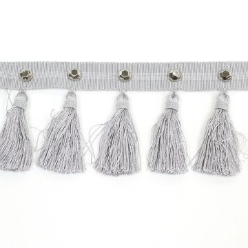 Tyrell Chrome Tassel Fringe Fabric Trim