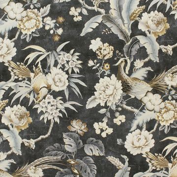 P Kaufmann Passerine Pavilli Charcoal  Fabric