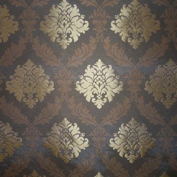 Tessuto Stralys Damask Brown Fabric