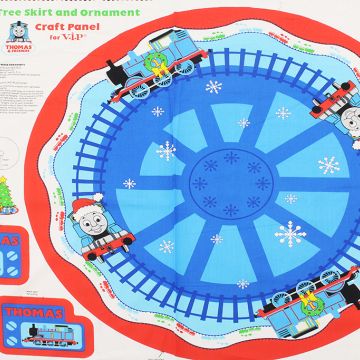 VIP Thomas the Train Tree Skirt &amp; Ornament Craft Panel 35.5&quot; x 45&quot; - Christmas  Fabric
