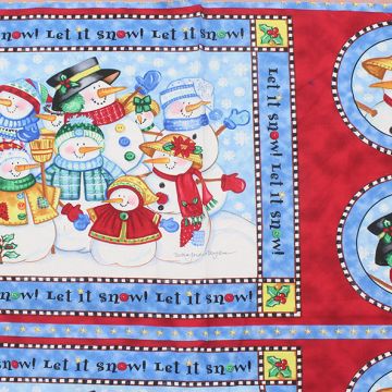 VIP Debra Jordan Bryan Let It Snow Pillow Squares 23.5&quot; x 45&quot; - Christmas  Fabric