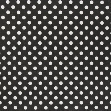 Polka Dot Black Easy Care Water Resistant  Fabric