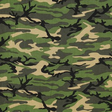 Camouflage  Green Small 45&quot; Cotton Print  Fabric