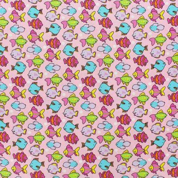 Tropical Fish Pink  Fabric