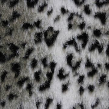 Faux Fur Snow Leopard Grey/Black Fabric