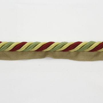 Nicki 3/8 Cord with Lip Blossom Fabric Trim