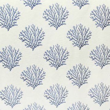 Coral Reef Embroidery Navy Blue 278 GSM  Fabric