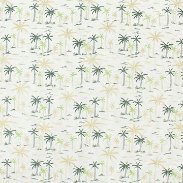 Maui Palm Embroidery Green  Fabric