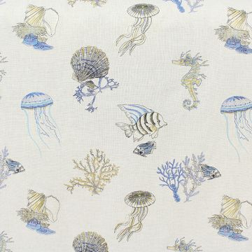 Sea Living Sea Theme Embroidery  Fabric