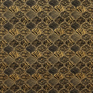 Animal Skin Ogee 97139/P Pmkpl21 Black/Gold  Fabric